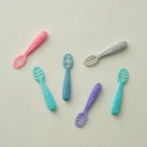 누비 실리콘 자기주도 3스텝 이유식 스푼 (색상선택)