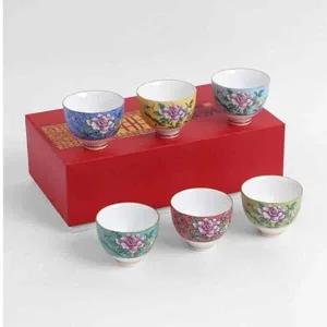 다기 KN10BS64 찻잔 6p세트(80ml) (작약) 미니찻잔 차잔