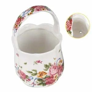 손잡이 SB26SP67 도자기 수저통-대 약6.8x15.5cm 꽃