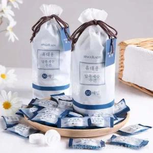 휴대용 압축수건 타올 매직수건 코인50매 세안클렌징