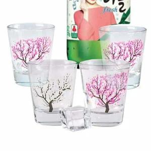 꽃피는 DJ25KE42 소주잔 벗꽃 술잔 낭만소주잔 4P세트