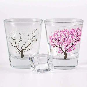 술따르면 PY59QA11 꽃피는 술잔 벚꽃 소주잔 세트 4P M12234