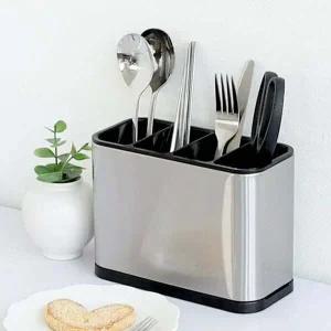 주방 PC04DW88 커트러리 조리도구 물빠짐 스텐 사각 4구 수저통