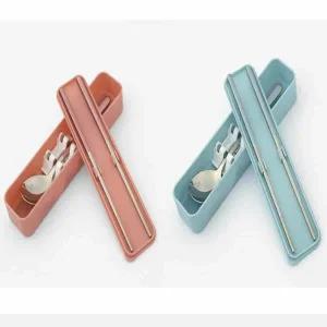 휴대용 KG57PK21 수저 2종세트(블루+핑크) 숟가락젓가락세트 피크닉수저세트