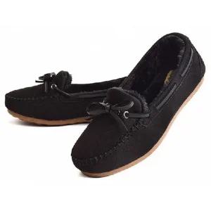 [라일리] Rly 여성 겨울 데일리 슬립온 따뜻한 털신 모카신 방