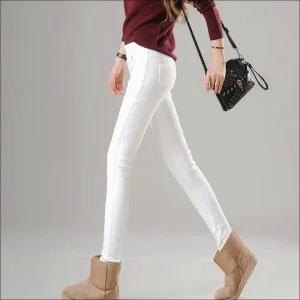 [라일리여성의류] Rly 여성 겨울 스키니진 기모안감 겨울팬츠 퍼 스판바