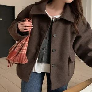 라노린 누빔 카라 하프 코트 [2온스] 85396 빅사이즈 여성의류