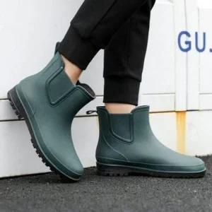 [라일리] Rly 남성 앵클 레인부츠 첼시스타일 장마 폭우 블랙  43642192)