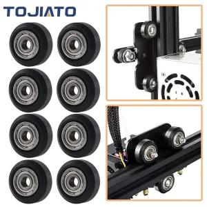 2-10 개몫 임베디드 베어링 풀리 POM 3D 프린터 부품 캐리지 플레이트 베어링 그루브 가이드 라운드 기어