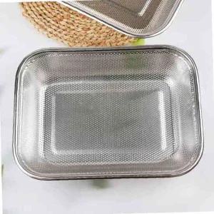 퀸센스 스텐 채반 직 사각 펀칭 바구니 소쿠리 30cm