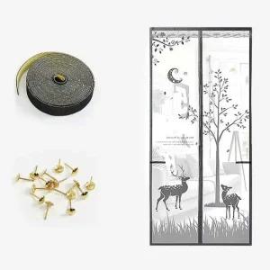 사슴 모기장 100x210cm 그레이 베란다 분리형 접착 현관 입구 문틀 출입문 미세망