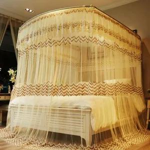 캐노피 침대 모기장 150x200cm 간편설치 인테리어 스틸 프레임 메쉬망 넓은 사각