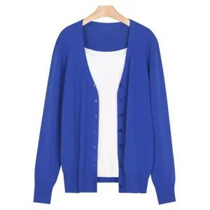여성 무지 파스텔톤 10컬러 간절기 가디건 JG-WCD-0748-코발트