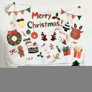 해피 크리스마스 포스터 패브릭포스터 인테리어 트리 성탄절 크리스마스 산타