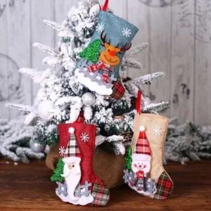 트리 장식 인테리어 양말 연말 크리스마스 크리스마스 작업양말 주머니 선물 Xmas-S6