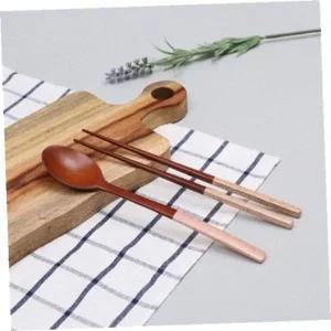 로즈우드 투톤 숟가락 핑크 우드 수저 조화로운 디자인 식탁용