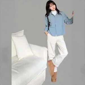 [신세계라이브쇼핑][옷자락] 여성 기본 무지 코듀로이 셔츠 숏 남방