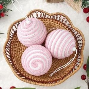 ( )싸다구나 화이트 핑크 소품 3p 크리스마스 장식볼 트리 오너먼트_23896996