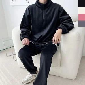남자 기모 골덴 트레이닝세트 1P 반집업 조거팬츠 츄리닝세트