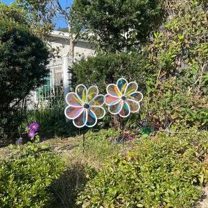 [셀러에이드]홀로그램 8엽 바람개비 화단 정원 데코 스피너 야외