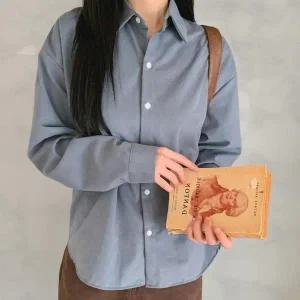 [신세계라이브쇼핑][옷자락] 여성 피치 기모 클래식 무지 오버사이즈 셔츠