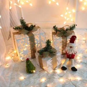 ( )눈꽃 리본 선물상자 3종세트 크리스마스 트리장식_23898793