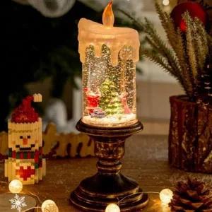 ( )LED 성탄촛대워터볼 크리스마스 스노우볼 오르골 무드등 인테리어 소품