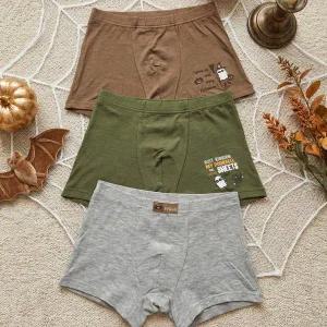 [엠알키즈]MR키즈 3매 구성 자연소재 모달 스판 할로윈 키즈 남아 드로즈 아동 팬티 3매 RF242