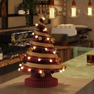 ( )크리스마스 종이트리 전구 장식 풀세트53cm