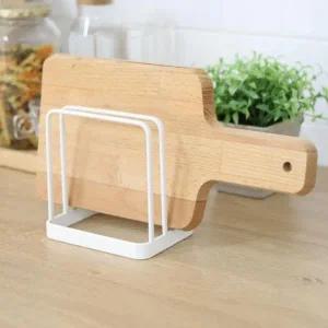 [골드스마일]도마 거치대 주방 정리 식판 스탠딩 심플 화이트