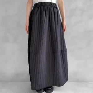 [다잇템] 여성 롱 세로 디자인 허리밴드 누빔 스커트_23909518_588872