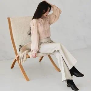 [다잇템] 여성 숄더 사무실룩 시폰 비침 블라우스_23909362_588872