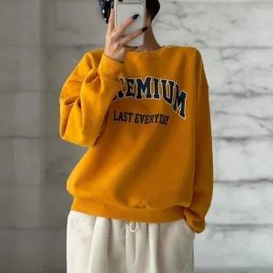 [다잇템] 여성 롱슬리브 빅사이즈 보온 FW 콘트라스트 나염 맨투맨 티셔츠_23909507_588872