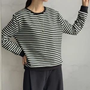 [다잇템] 여성 FW 단가라 시보리 신축성 라운드 넥 맨투맨_23909506_588872