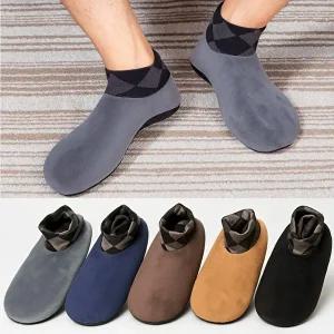 [모든GO]남성용 방한덧신 3켤레 기모안감 수면양말 미끄럼방지 쿠션보온 극세사홈슈즈