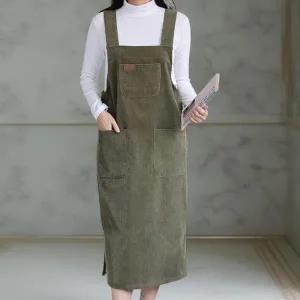 [다잇템] 여성 골덴멜빵 속기모 롱원피스 대형주머니 사이트임 드레스_23909492_588872