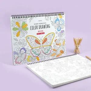 기획전 쉬운버전 힐링 인기템 스프링 컬러링북 컬러드로잉 핑크풋