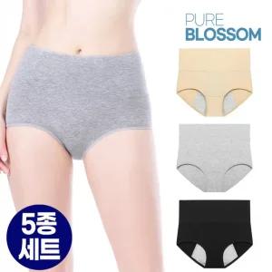 [퓨어블라썸][5종세트]순면 복대 3중 샘 방지 위생 팬티/빅사이즈