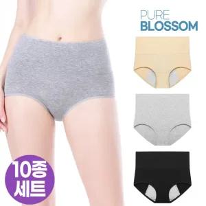 [퓨어블라썸][10종세트]순면 복대 3중 샘 방지 위생 팬티/빅사이즈