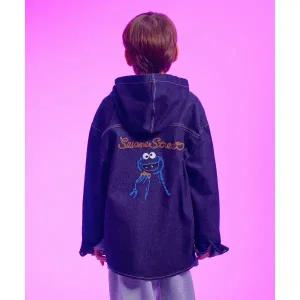 커버낫 COVERNAT KIDS 세서미스트리트x커버낫 키즈 웨스턴 쿠키몬스터 데님 셔츠 인디고 CK2507SH24IN 5537