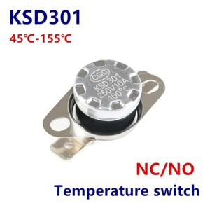 KSD301 0C-350C 학위 10A 250V 정상 폐쇄 개방 온도 스위치 조절기 45C 75C 85C 95C 105C