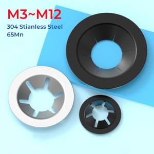 304 스테인리스 스틸 65mn 외부 서클립 셀프 록킹 리테이닝 M3~M12 푸시 온 샤프트 베어링 스냅 링 와셔