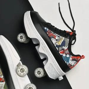 롤러스케이트 바퀴 달린 블랙 스피드 취미 신발 운동화