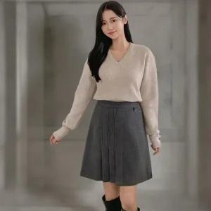 여성 플리츠 A라인 겨울 스타일 사랑스러운 미니스커트