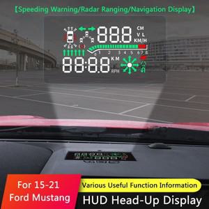 TAJIAN 자동차 헤드업 디스플레이 HUD GPS 앞 유리 프로젝터  드라이브 속도 알림 포드 호환 머스탱 2015-2