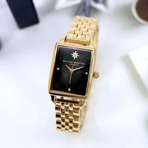 OB16GD60 사각 블랙 자개 다이얼 골드 정장 여자 메탈 시계 d