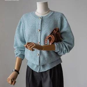 (안나앤플러스) 디벤 골드버튼 가디건[가디건DYY60] 빅사이즈