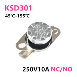 KSD301 0C-155C 온도 스위치 조절기 45C 75C 80C 85C 90C 학위 10A 250V 정상 폐쇄 개방