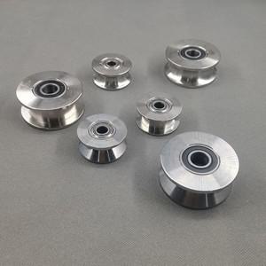 1pcs 스테인레스 스틸 트랙 풀리 베어링  휠 슬라이딩 도어 V/U/H  그루브 와이어 로프 방향 롤러
