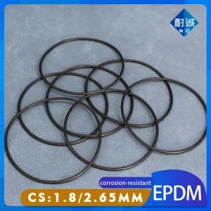 EPDM 씰링 링 O-링 ID1.8-300mm CS1.82.65mm 산 및 알칼리 저항성 방수 저항성 검정색 재고 있음